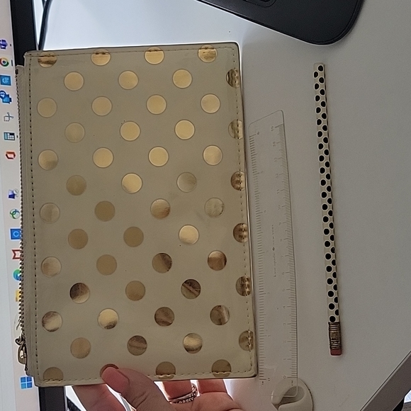 kate spade Office Kate Spade Gold Polka Dot Poshmark